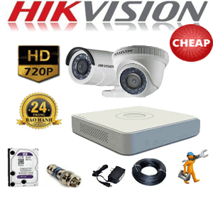 LẮP ĐẶT TRỌN BỘ 2 CAMERA HIKVISION 2.0MP