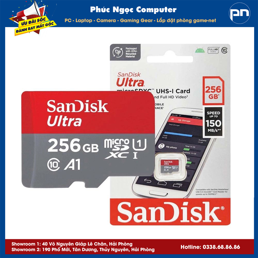 Thẻ nhớ Micro SD 256Gb SanDisk Ultra