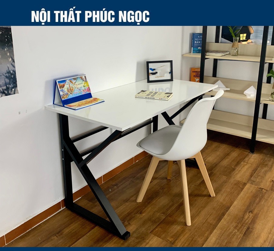 Bàn chữ K  Z U – Bàn làm việc kèm kệ sách