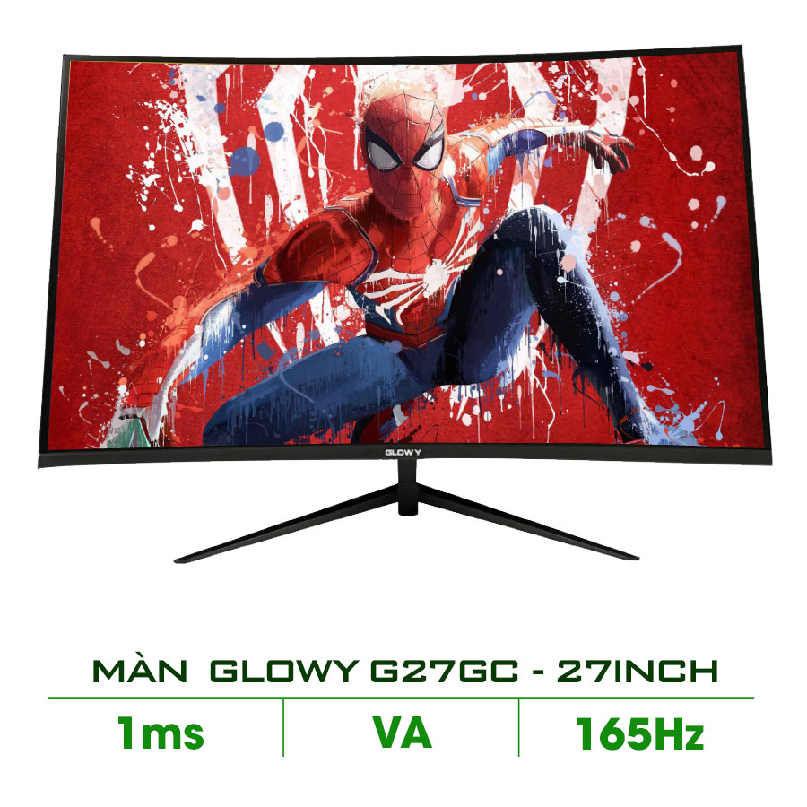 Màn hình Glowy G27GCN 27" cong 180Hz