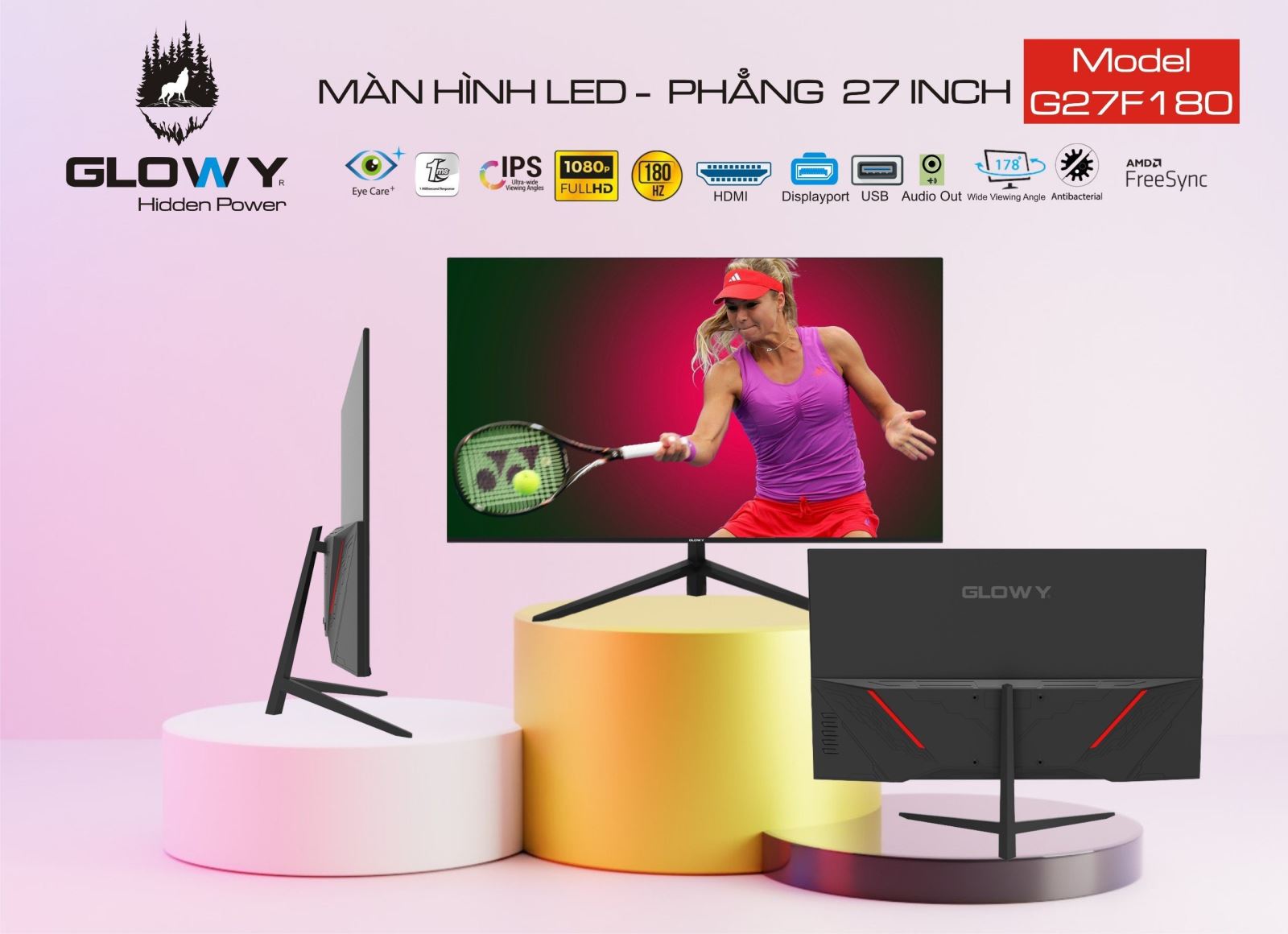 Màn hình LCD 27'' Glowy G27F180 Màn Phẳng Full Viền