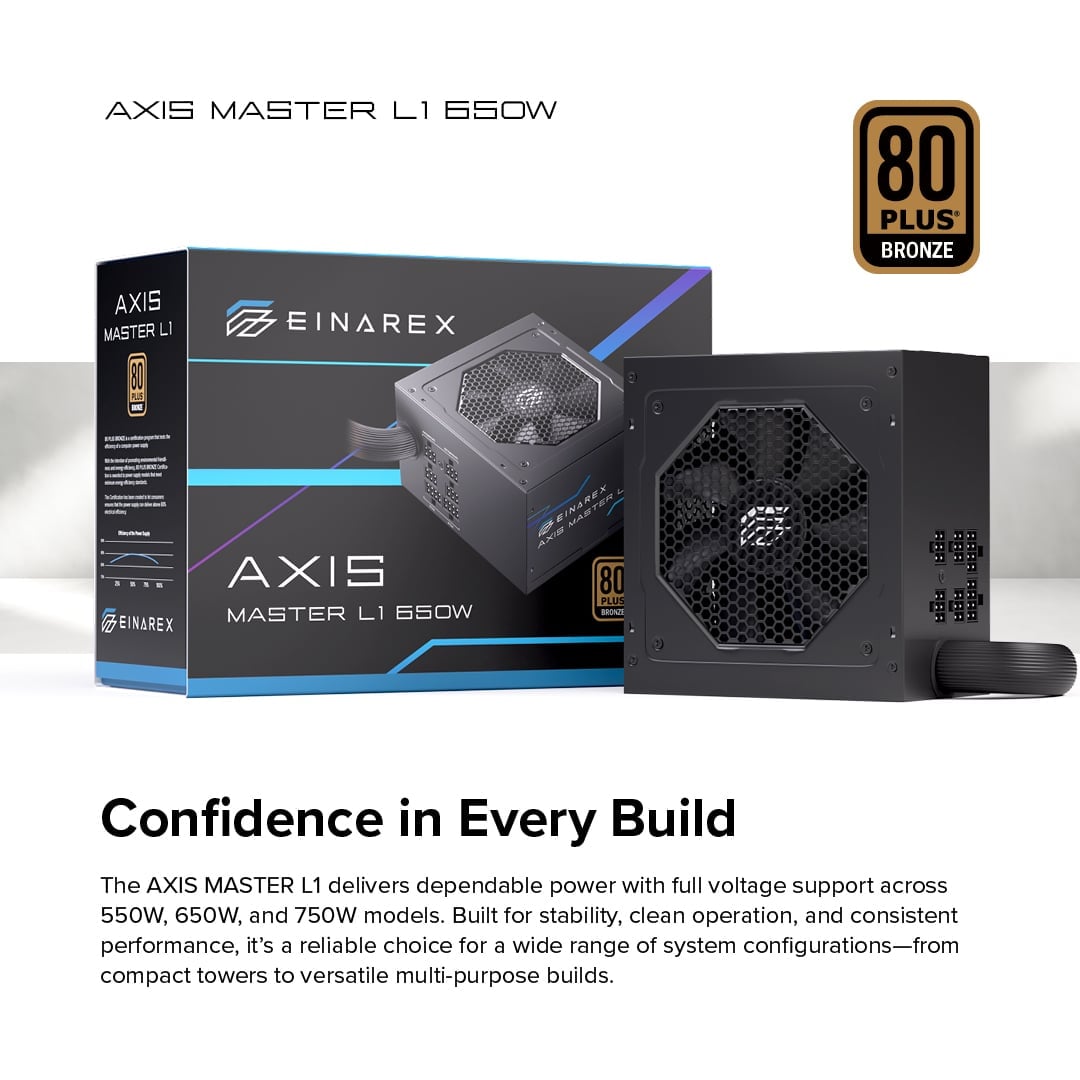 Nguồn Einarex Axis Master L1 650w 80 Plus Bronze
