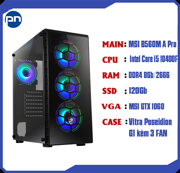 PC Gaming - PC Văn Phòng (MSI B560M/Intel Core i5/Ram 16G/SSD 128Gb/VGA MSI GTX 1060)