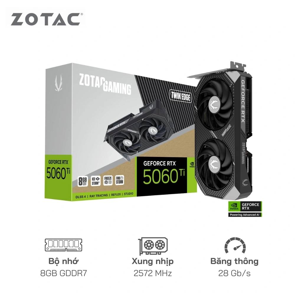 VGA ZOTAC GeForce RTX 5060 Twin Edge 2 Fan OC 8GB GDDR7